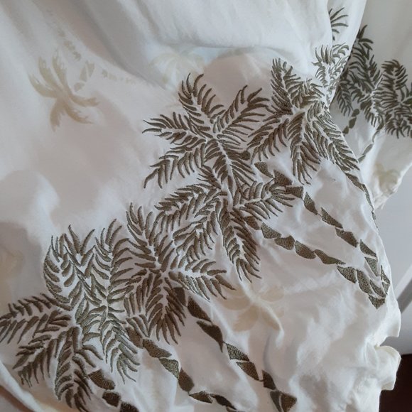 Quicksilver Silver Edition Palm Tree Tropical Mens Shirt Short Sleeve - Picture 4 of 9